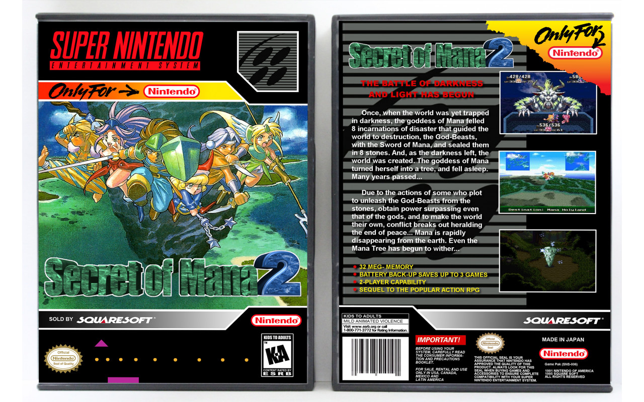 Gaming Relics - Super Nintendo - Vertical Style - Secret of